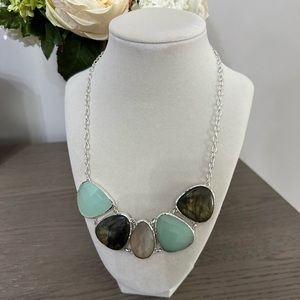 Stella & Dot Four Stone Silver Fashion Necklace